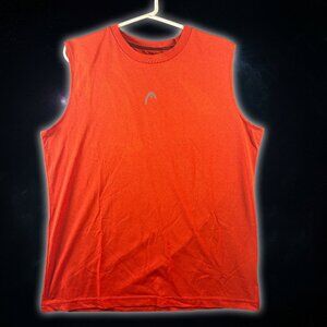 Head Bright Orange Sleeveless Athletic Tanktop Logo Shirt Men's Size Large
